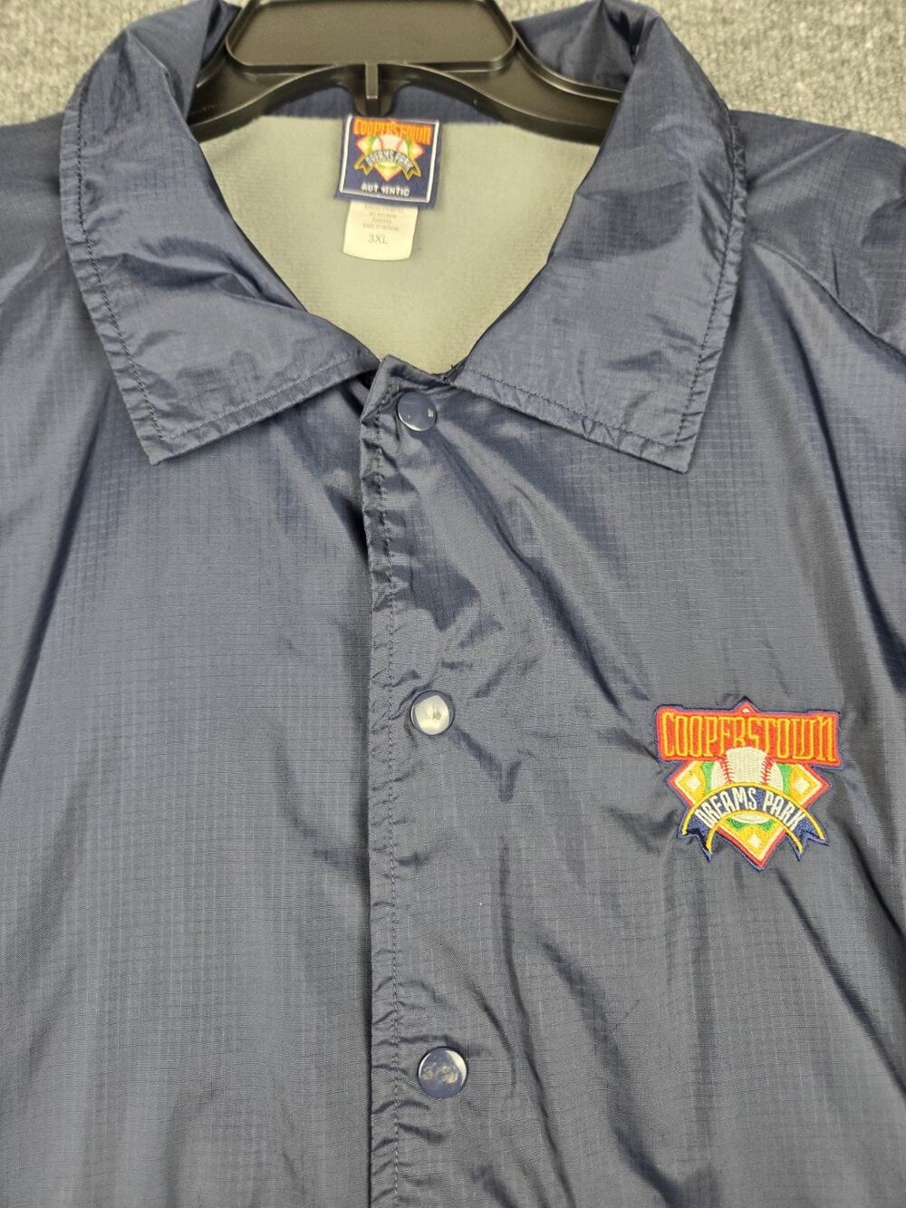 Cooperstown Dreams Park Jacket‎ Navy Blue Nylon Snap Lined Windbreaker 3X #945